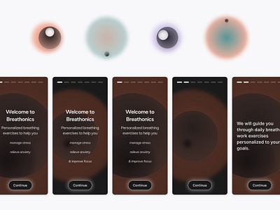 Breathonics ~ App Onboarding app breath onboarding pagination ui