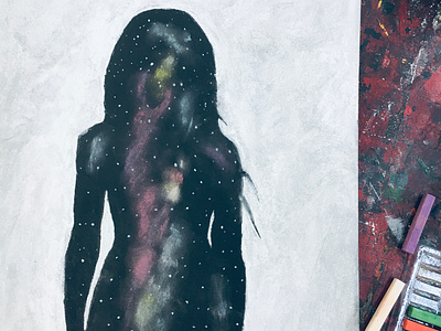 Stardust Woman art chalk illustration pastel