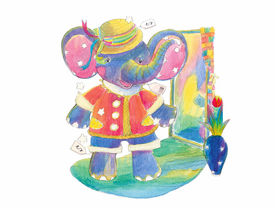 The clothes are new animal illustration animation art artsy artwork childrens book childrens book illustration childrens illustration cover illustration design elephant illustration art watercolor watercolor artist watercolor illustration