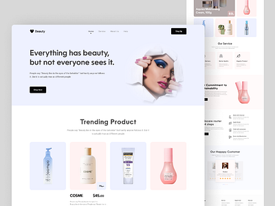 Cosmetic Shop Website beautifulwomen cosmeticdesign figma figmadesign homepage lady landingpage makeup ui uiuxdesign ux women