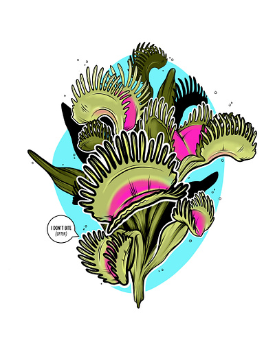 "I Don't Bite" Digital Illustration adobe fresco botanical digital illustration graphic design illustration