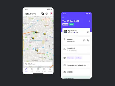 Delivery Application - ReturnTrip Mobile App UI/UX Design branding design logo minimal ui uiux zahin