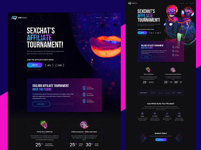 Affiliate tournament landing page affiliate landing page design sexchat web design
