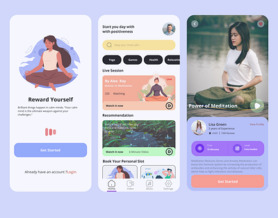 Wellness App Design app appdesign branding design illustration mobiledesign uiapp uidesign wellness yoga