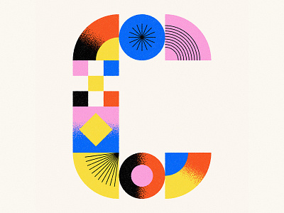 36 Days of Type: C 36daysoftype abstract bauhaus blue font geometric geometry grid illustration letters minimal modern shapes texture type typography vector