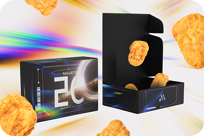 Packing of nuggets branding graphic design