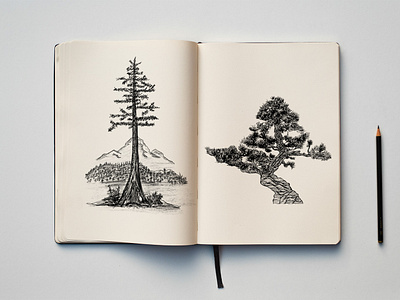 Sketchbook #2 illustration line art sketch sketchbook trees