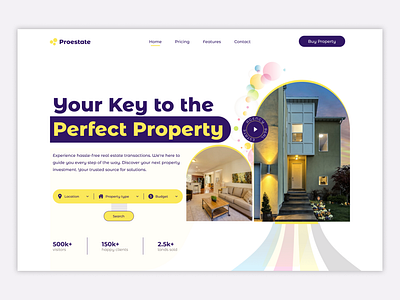 Real Estate Website Landing Page agency architecture building business buy design figma home house interior landing page modern property real estate sell ui ui design uiux web design website