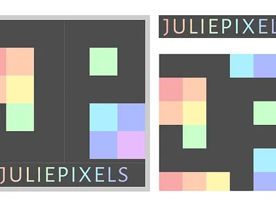 JuliePixels Logo and Logomark logo logomark