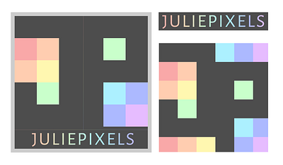 JuliePixels Logo and Logomark logo logomark