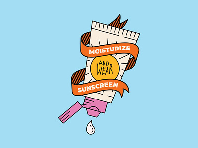 Moisturize And Wear Sunscreen 30 by 30 advise badge badge design challenge design challenge lotion moisturize skin skin health sun sunny sunscreen