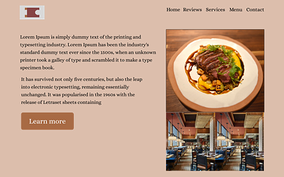 WEBSITE PAGE DESIGN- RESTURANT design designing resturant website ui uiux design website website landing page