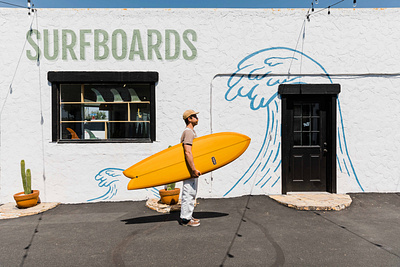 Almond Surfboards Shop Wave Mural almond surfboards art direction design icon illustration mural painting procreate retro surf surf shop surfboard wave
