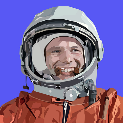 Yuri Gagarin 2d art design illustration vector
