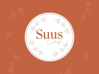 Suus Chef: Simple, Memorable Logo, food, catering, breakfast artisanal branding breakfast catering chef emblem food and beverage gourmet handwritten homemade logo design lunch minimalist red restaurant round serif typography