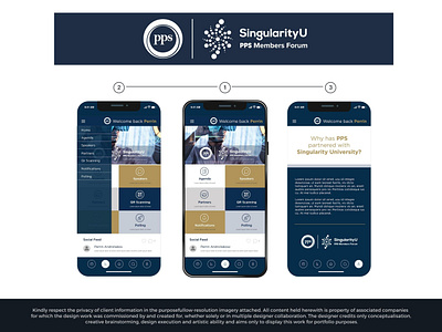 Singularity University & PPS Insurance - Member Forum App app branding design graphic design illustration logo typography ui ux vector