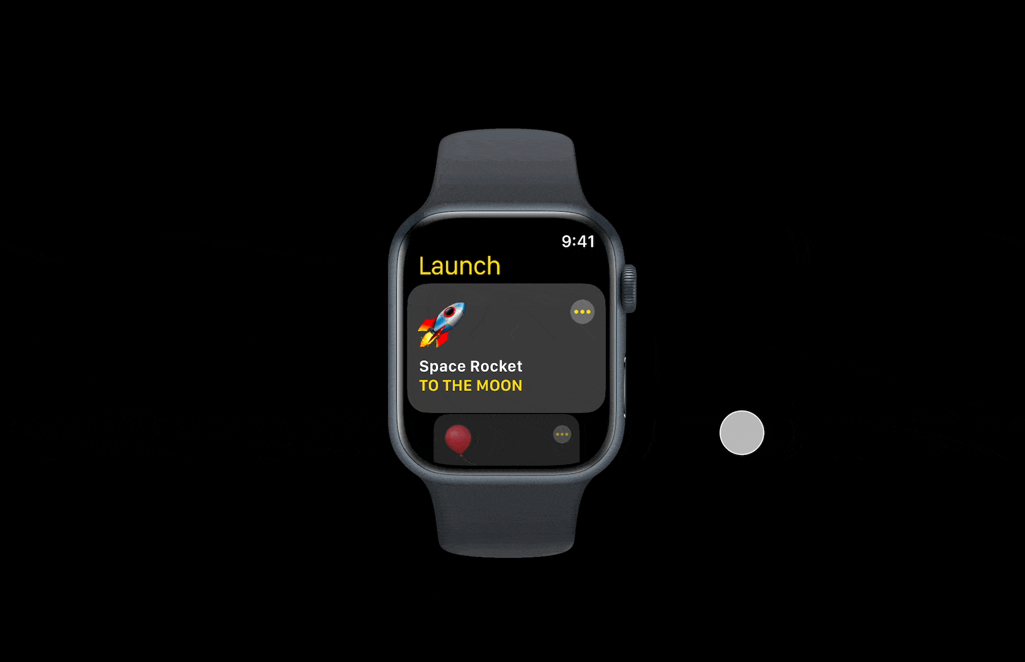 Apple Watch App Launch Space Rocket Timer apple watch creative figma funny gif humour idea interaction launch prototype space rocket timer to the moon ui ux workout