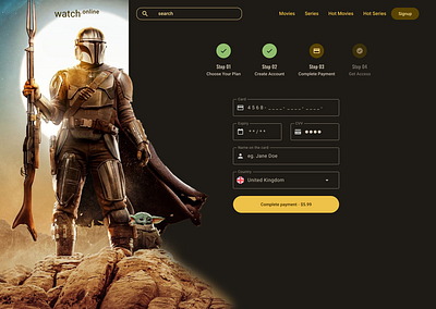 DailyUI day 10 The Mandalorian Day06 payment step dailyui typography ui ux web