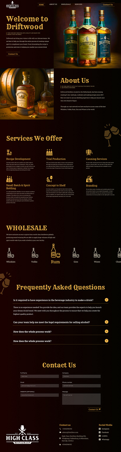 Tasting the Flavors of Wine Distillers: A Dynamic Web Design alcohol distillers web web design web design wine website wine wine design wine distillers wine site wine web design