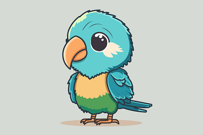 Parrot animal baby bird character colorful illustration parrot vector