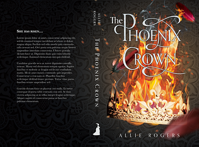 The Phoenix Crown Spread book cover book cover design book cover designer book designer book spread cover design cover designer cover spread digital art fictional book cover lettering paperback cover paperback spread photo editing photo manipulation typography