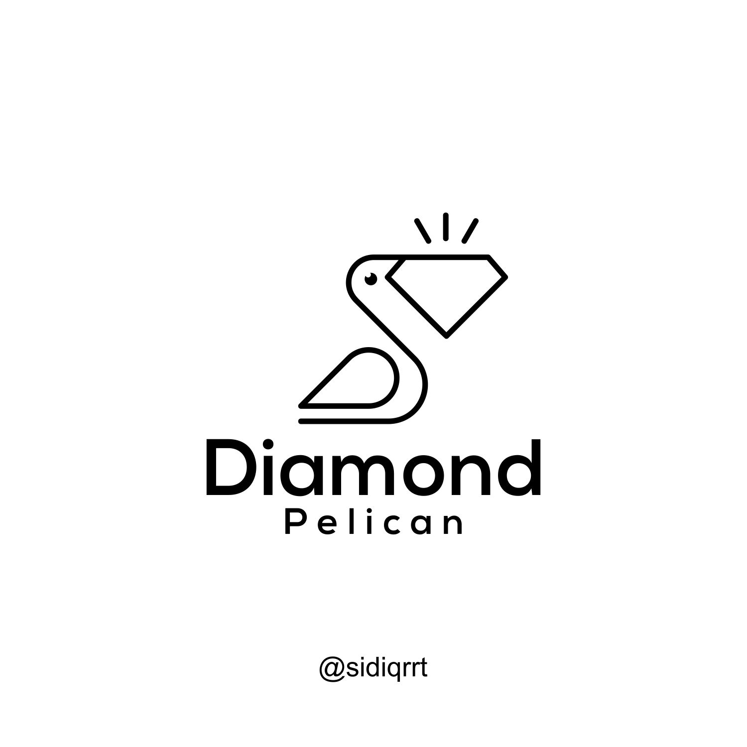 Diamond and Pelican design graphic design icon logo minimal