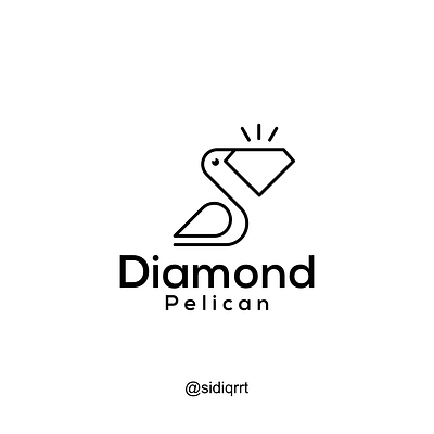 Diamond and Pelican design graphic design icon logo minimal