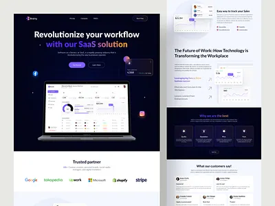 Saas Solution Website Design data analysis data visualization design falconthought landing page saas product saas solution saas ui saas website saas website design ui ux website