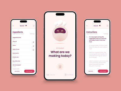 Concept Crunch - Quick recipes on the fly with AI-Bot Sous.ai ai ai prototype artificial intelligence chat gpt app chatbot chatgpt food app interface design product design prototyping recipe ai recipe ui ui