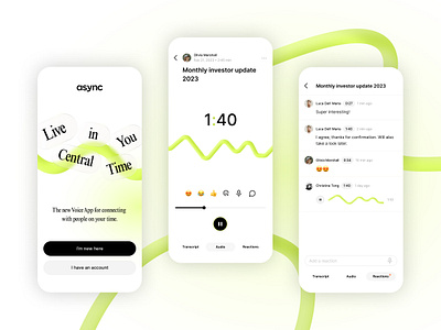 Async App mobile app productivity ui ux voice app