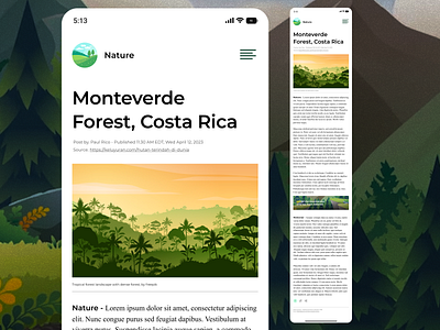 Nature 🌳🌿 - (Web based + Clean layout) clean collors design development exploration illustration layout nature ui ui design uiux uiuxdesign ux web based website