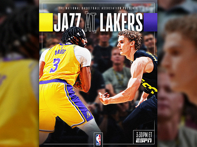 Jazz vs Lakers - Tune in adobe photoshop basketball creative design graphic design la lakers lakers matchup nba photoshop typography