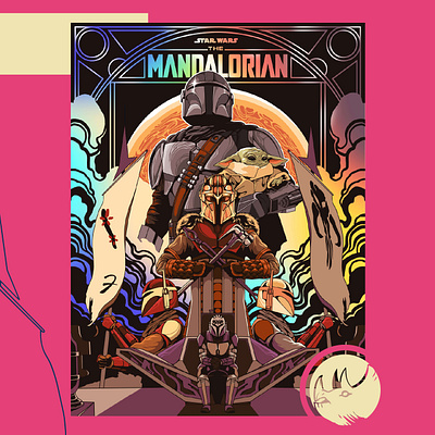 Star Wars The Mandalorian Poster Design entertainment graphic design illustration mandalorian movie poster star wars