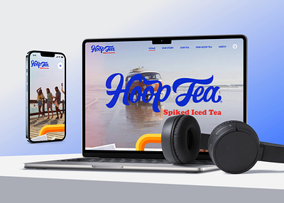 HoopTea Redesign alcohol blue branding drinks graphic design red redesign shop ui ux
