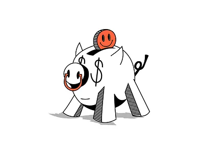 Edgy Piggy Bank bank banking coin edgy icon illustration line hart pig piggy piggy bank