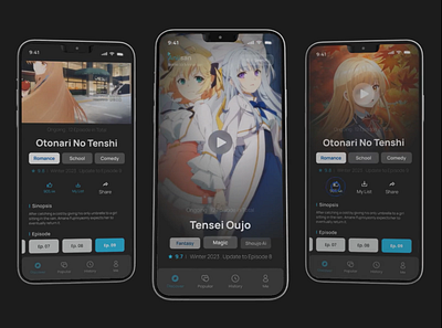 Showreel Mobile App Aniisan aftereffect animation anime app branding clean design ios mobile motion motion graphics motiondesign music platform reel showreel showreel2023 streaming ui ux