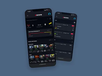 Escore - Scoring web app design e sport mobile mobile app mobile web app scoring ui ux web app