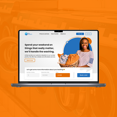 laundry booking website app design ui ux