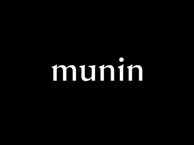Munin #2 black branding design logo logo design munin raven type