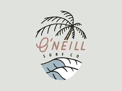 Apparel Graphic - O'Neill branding illustration logo oneill palm tree surf graphic