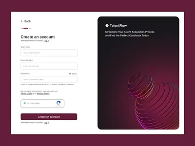 TalentFlow - Onboarding app design design landing page onboarding page ui uiux ux web design