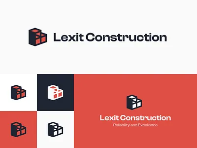 Lexit Construction Logo 3d 3d logo brand brand identity branding construction logo