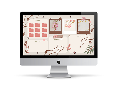 Beige Modern Organizer Desktop Wallpaper branding design graphic design illustration logo marketing