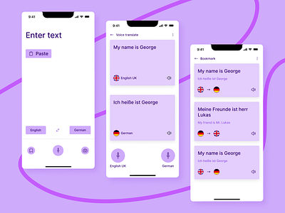 AI Language Translator ai app dailyui language translator purple design text to speech ui design uiux visual design