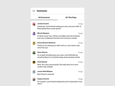 Comments Slideout all app comment comments memojis menu minimal modern slide out slide out menu slideout slideout menu ui ux web app web design