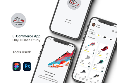 Online E-Commerce App app design figma graphic design illustration online e commerce app photoshop shoes ui ux website