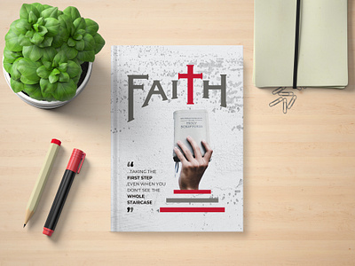 Faith a step without staircase bible and cross bible with cross church cover design church faith contending contending for the faith cover design cover mocked up design cover of faith faith faith cover design simple cover design taking step the faith unique cover design white background covers white cover design