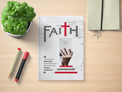 Faith a step without staircase bible and cross bible with cross church cover design church faith contending contending for the faith cover design cover mocked up design cover of faith faith faith cover design simple cover design taking step the faith unique cover design white background covers white cover design