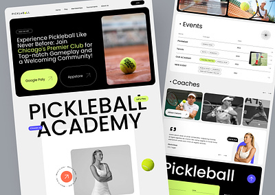 Pickleball Landing Page🎾 design figma football landing minimal modern pickleball sport tennis ui ux web website workout