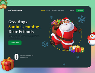 Christmas Website Header 3d app design branding celebration christmas design figma graphic design header illustration landing page logo merry christmas santa ui uiux